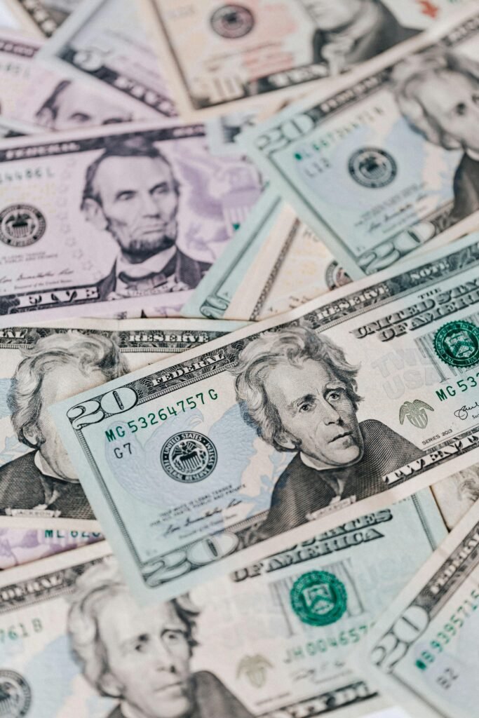 Detailed image of US dollar bills showcasing currency and wealth. Perfect for financial themes.